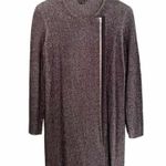 Theory Long Zip Front Lioralee Cardigan Dress Black Gray Thick Knit Size Small Photo 1