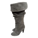 Steve Madden Denvur Gray Suede Leather Slouch Boots Cone Heel Women’s Size 6 Photo 2
