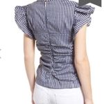 Chelsea28 🔵 SALE 3/$25 CHELSEA 28 GINGHAM RUCHED BLUE WHITE TOP XS Photo 1