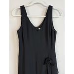 Loft Ann Taylor Little Black Dress Size 2 Flower Applique Ruffled Tiered Hem Photo 2