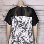 ASOS  Curve NWT Size 16 Black & White Marble Print Elastic Waistline Dress Photo 5