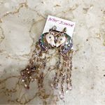 Betsey Johnson Unicorn Chandelier Star Crystal Dangle Earrings Photo 5