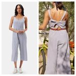 Amour Vert NEW Taya Seersucker Wide Leg Jumpsuit Stripe Blue White Women's XS Photo 1
