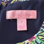 Lilly Pulitzer  Women’s Sz 6 Navy Green Pink Silk Not Too Catty Rylee Shift Dress Photo 5