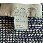 COS  Navy White Pullover Sweater 100% Cotton Crew Neck Stretch Size Small Women's Photo 5