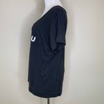 Peace Love World Love you a latte Black V Neck Shirt Sz Small Photo 3