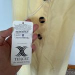 Vintage NWT light yellow chore maxi dress | large | Pockets Photo 4