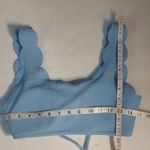 SheIn  Baby Blue Scalloped Tie Back Bikini Top S Swim Resortwear Vacation Classic Photo 2