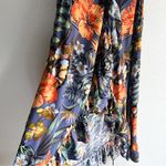 Bali Elf Tropical Floral Maxi Wrap Dress XL Boho Resort Blue Photo 2