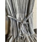 Cloth & Stone Striped Linen Blend Romper Medium Lagenlook Comfort Raw Hem Photo 5