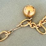 Vintage Ship Wheel Large Goldtone Nautical Necklace with Heavy Chain Gold Photo 6