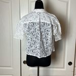 EXPRESS  WHITE LACE COLLARED BUTTON UP BLOUSE Photo 1