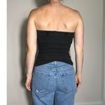 y2k strapless black sweatshirt crop top fits like size small Photo 3