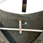 Poof! Gray V-Neck Long Sleeve Sweater Dress Photo 3