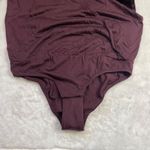 Madewell Short Sleeve Wrap Bodysuit Women's S Burgundy 100% Lyocell V-Neck NEW Photo 8