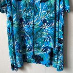 Avenue Womens Top 30/32 Floral Stretch Chic Summer Beachy Coastal Tropical Party Blue Photo 3