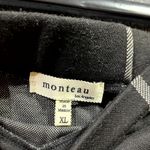 Monteau Pencil Skirt Womens XL Black Windowpane Check Rayon Stretch Knee Length Photo 1