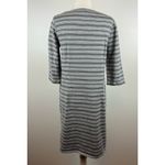 Garnet Hill Womens Organic Pima Cotton Striped Grey T-Shirt Dress Sz 6 | Comfort Photo 2