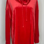 kim rogers  Red Ribbed Velour Sweatshirt High Neck Sz XL Petite Photo 0