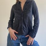 Free People Grey Button Down Top Photo 4