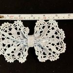 Vintage 90s Hair lace bow Barrette Clip Blue Photo 2