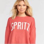 Show Me Your Mumu Spritz Sweater Coral Graphic Knit cropped sweater Medium Photo 9