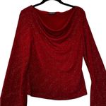 XScape  Red Sparking Blouse Bell Sleeve Vintage 90s WhimsiGoth Vampire Size Small Photo 3