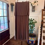 Luna Claire EUC High Waist Skirted Cropped Wide Leg Pants Brown Photo 1