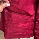 Chico's Chico’s Size 2 (Size L / 12–14) Neva Crimson Linen-Blend Zip-Up Blazer Jacket Photo 9