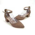 Soft Surroundings  D'Orsay Closed Toe Ankle Strap Faux Suede Slip On Block Heel Photo 0
