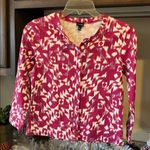 Rafaella Sweater Cardigan Lightweight Petite S New Fuchsia Pink Purple Cotton Photo 1