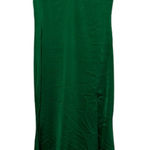 AQUA Women's  Green Satin Halter Maxi Dress S Photo 2