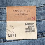 Angel Kiss  medium juniors mini skirt stretch destructed frayed hem embroidery Photo 11