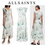 ALLSAINTS  Dela Ngaru Cap Sleeve Wrap Dress In Soft Green Size 4 Photo 1