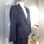 Vintage Redwood & Ross navy blue pinstripe suit set jacket skirt woman’s 14 Size L Photo 1
