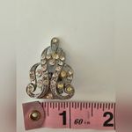 Vintage Clear Rhinestone Silver Tone Metal Dress Clip Photo 2