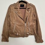 Olivaceous Faux Suede Moto Jacket Photo 0
