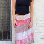 Free People Y2k flowy tie-dye low rise midi skirt in pink and white sz L - fits sz m-L best Photo 0