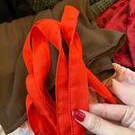 Chevron Dress with Belt Red Size M Photo 4