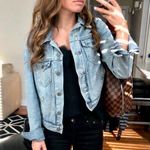 Distressed Jean Denim Jacket Blue Photo 0