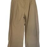 Maeve by Anthropologie Pleated Wide Leg Cropped Ankle Pants in Beige Womens sz 8 Photo 0