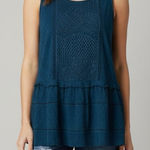 Knox Rose 💙 Blue Tiered Lace Sleeveless Tank Top Photo 0