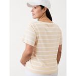 Athleta M Essential V Neck Tee Winona Dune Stripe Medium Photo 2