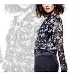 CAbi  Starry Night print ruffle blouse style # 3066 Small Photo 1