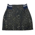 Sandro Paris Leopard Print Skirt Elastic Side Mini Skirt Brown Size 8 Photo 2