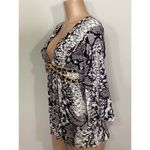 New. SKY snake print plunge neck top with chain detail. Retails $189 Black Size M Photo 3