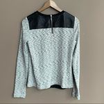 Rebecca Taylor Rebecca‎ Taylor Leather Long Sleeve Shirt Black Grey Size Small Photo 2