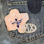 Armani Exchange EUC  Bootcut Jeans Women‎ 4 Distressed Streetwear Floral Y2K Photo 6