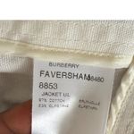 Burberry  Faversham Ivory Brown Trim Cotton Blend Belted Jacket UL Photo 6