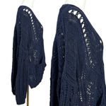 Anthropologie  Pilcro Oversized Open Stitch Knit Cardigan Sweater Navy Large Photo 6